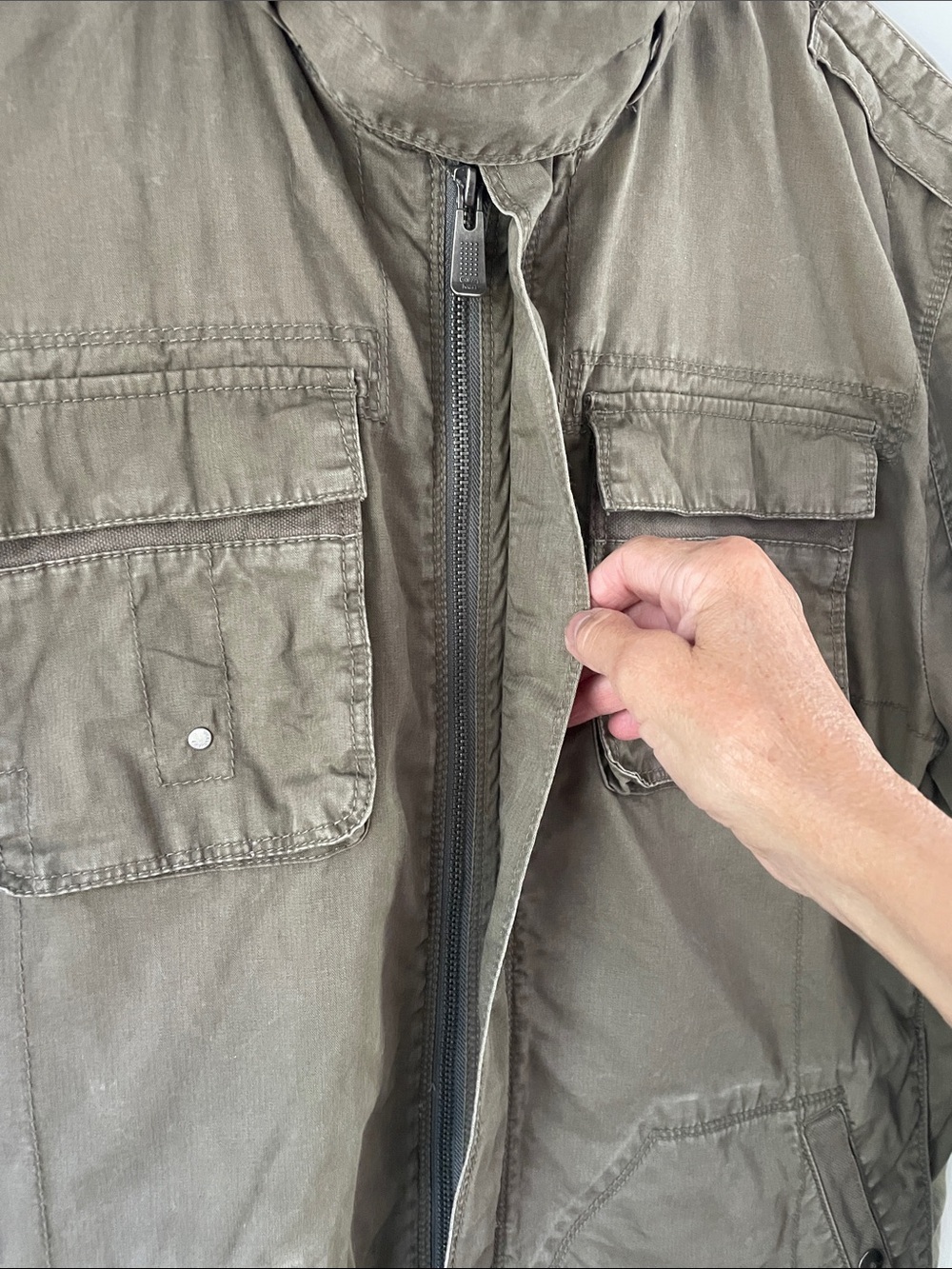 Calvin Klein Men’s Olive Green Military Field Jacket. Size Large - Picture 5 of 10